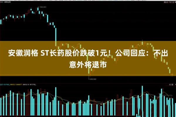 安徽润格 ST长药股价跌破1元！公司回应：不出意外将退市
